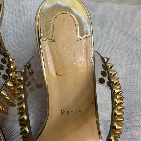 Christian Louboutin PVC Gold Spiked Heels Pumps (Authentic, Rare) 39 - Picture 11 of 15